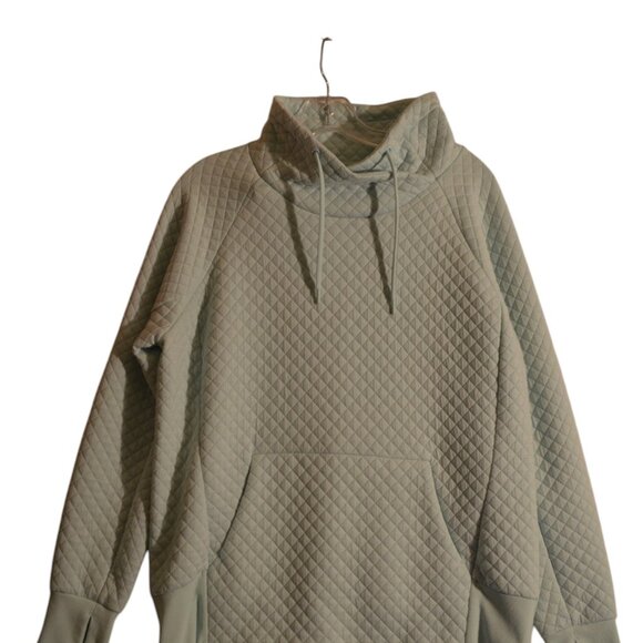 GreenTea Pull-on Turtle-Neck Lapsed Edges Lace Light Green Waffle Ribs Texture M - Picture 6 of 6